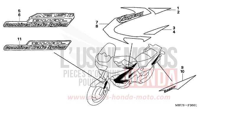 MARK (2ED,2F,2G,3E,4EK) for Varadero ABS TERRA BLUE (PB190R) from 2006